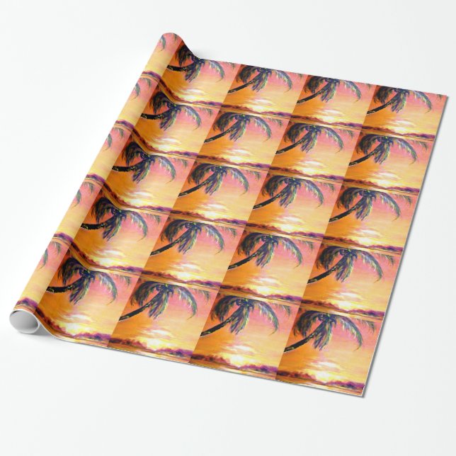 Papel De Presente Sunset tropical (Desenrolado)
