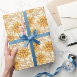 Papel De Presente Sunshine Daisies - Design Floral Amarelo Brilhante