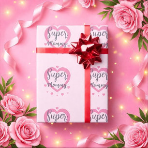Papel De Presente Super Mamãe Presente Personalizado de Melhor Mamãe