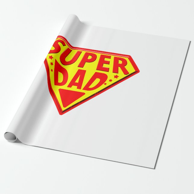 Papel De Presente Super Pai - Feliz Dia dos Pais (Desenrolado)