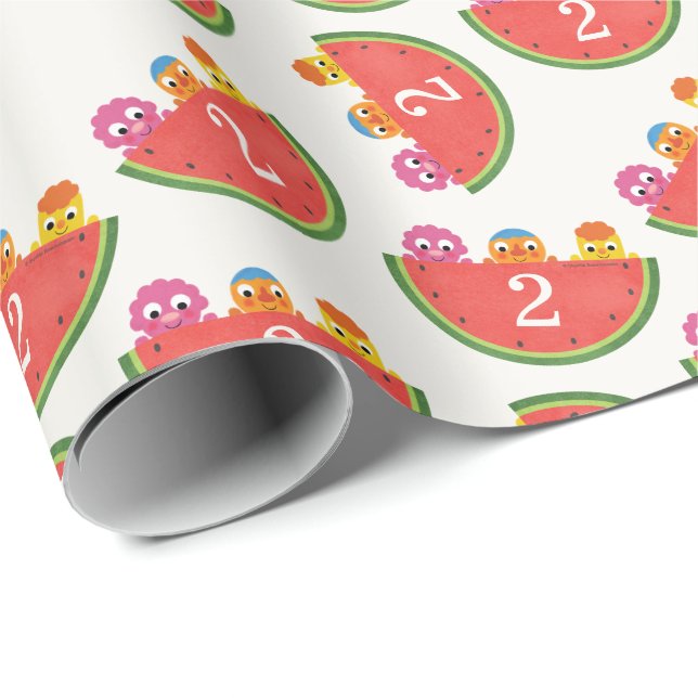 Papel De Presente Super Simples | Partido Noodle & Pals Watermelon (Ponta do rolo)