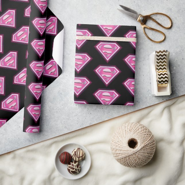 Papel De Presente Supergirl Pink Logo (Artesanato)
