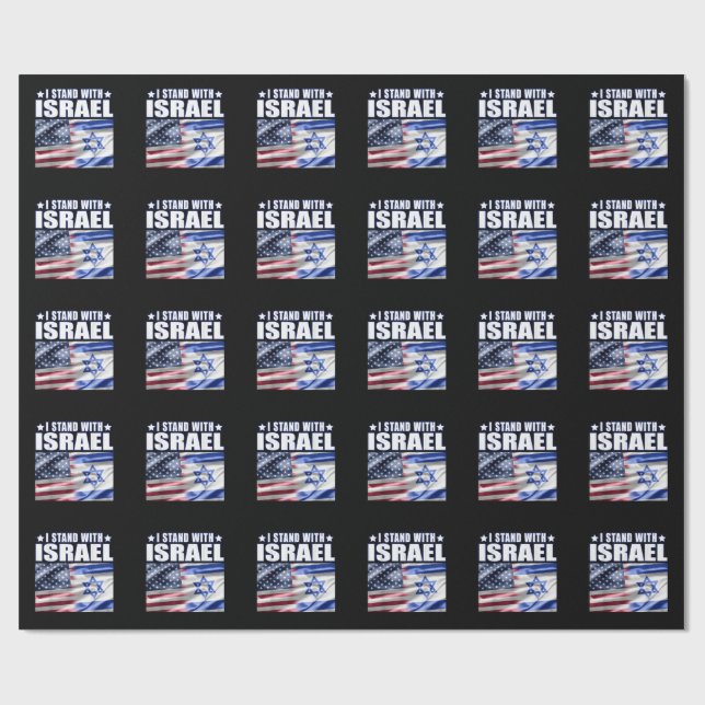 Papel De Presente Support Israel I Stand with Israel  (Aberto)