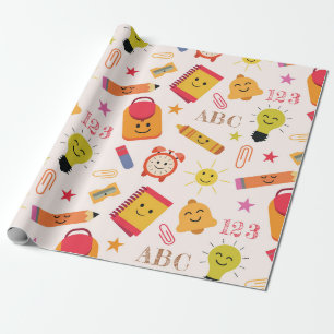 Papel De Presente Suprimentos Escolares Divertidos Fofos Kawaii
