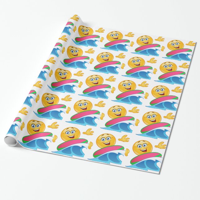 Papel De Presente surf emoji (Desenrolado)
