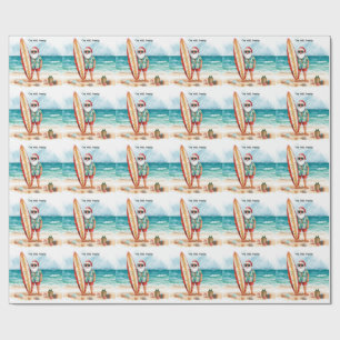 Papel De Presente Surfando o Natal em julho com o PAPAI NOEL