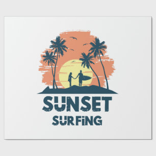 Papel De Presente Surfando - Surfe ao Pôr do Sol