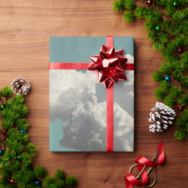 Papel De Presente Surreal Floral Mountainscape With Dramatic Clouds (Presente de Natal)