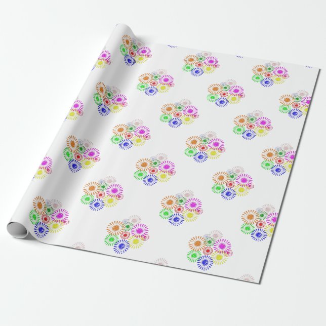 Papel De Presente Surto de Flor Aflita (Desenrolado)