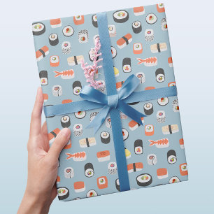 Papel De Presente Sushi Nigiri Maki Roll Pattern