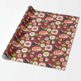 Papel De Presente Sushi Pattern