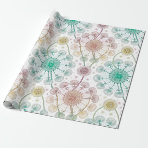 Papel De Presente Suspiro de Dandelion Whimsical - Botânica Pastel