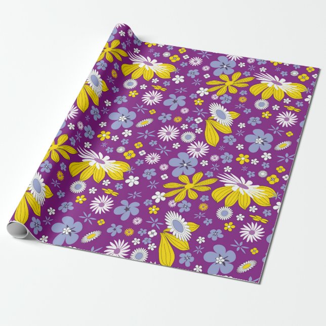 Papel De Presente Suspiros Florais: Molas Exclusivas ZazzleWrapMagic (Desenrolado)
