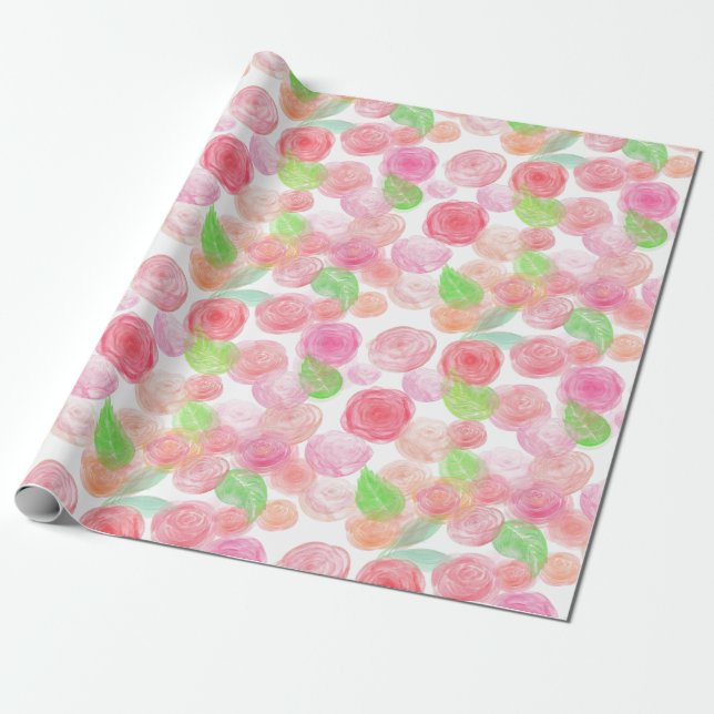 Papel De Presente Suspiros Florais: Molas Exclusivas ZazzleWrapMagic (Desenrolado)