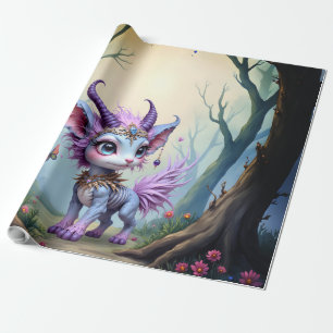 Papel De Presente Sussurro de Lilás – Guardião da Floresta Encantada