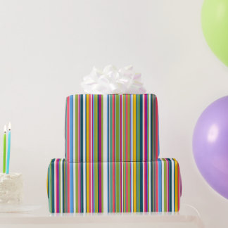 Papel De Presente Suzy stripes multi rainbow gift wrapping paper