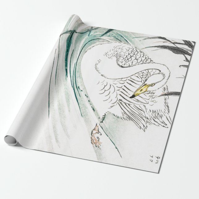 Papel De Presente SWAN SWIMMING JAPONÊS IMPRESSÃO Wrappaper (Desenrolado)