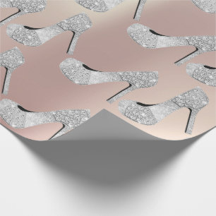 Papel De Presente Swarovski Crystals Diamond High Heels Calçados Pp