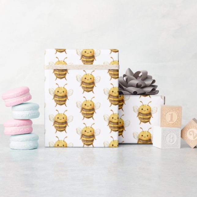 Papel De Presente Sweet Bees Baby Shower (Chá de bebê)