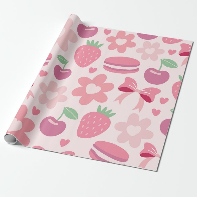 Papel De Presente Sweet Berry Bliss (Desenrolado)