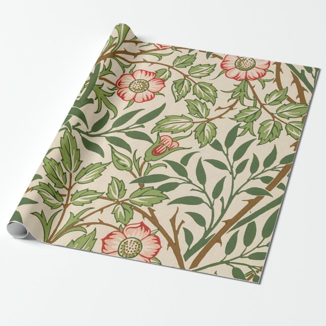 Papel De Presente Sweet Briar William Morris (Desenrolado)
