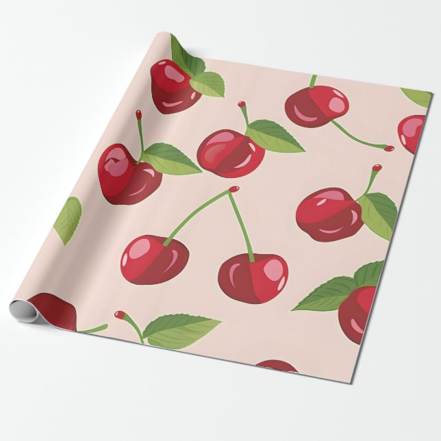Papel De Presente Sweet Cherry Delight (Desenrolado)