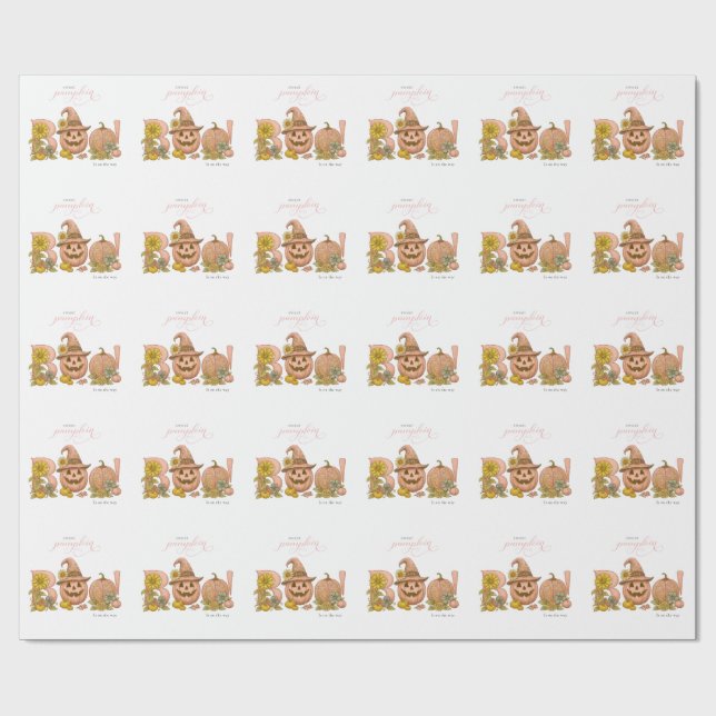 Papel De Presente Sweet Little patch pumpkin florals is on the way (Aberto)