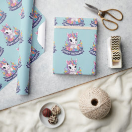 Papel De Presente Sweet Magical Baby Unicorn