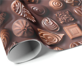 Papel De Presente Sweet Milk Brown Birthday Chocolate Wrapping Paper