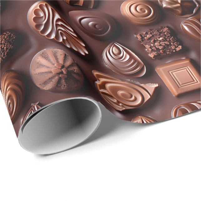 Papel De Presente Sweet Milk Brown Birthday Chocolate Wrapping Paper (Ponta do rolo)