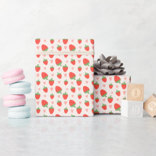 Papel De Presente Sweet Strawberris & Hearts