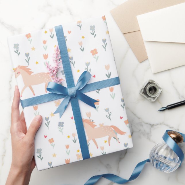 Papel De Presente Sweet Unicorn Floral (Presentear)