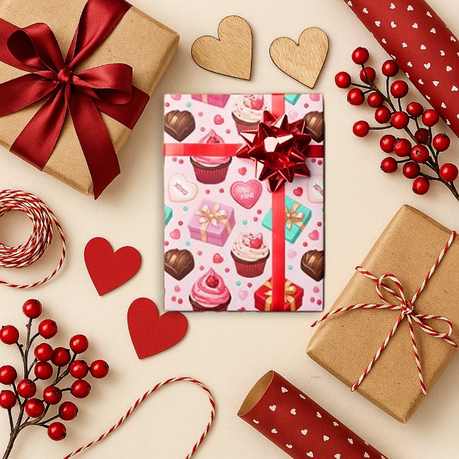 Papel De Presente Sweetheart Pink Valentine (Criador carregado)