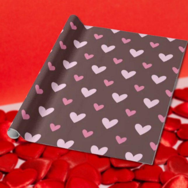 Papel De Presente Sweetheart Wrapping Paper – Pink & Blush Hearts (Criador carregado)