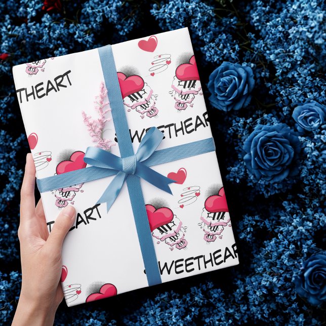 Papel De Presente Swetheart Estilo de banda desenhada personalizada (Criador carregado)