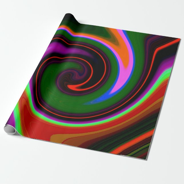 Papel De Presente Swirl Retro (Desenrolado)
