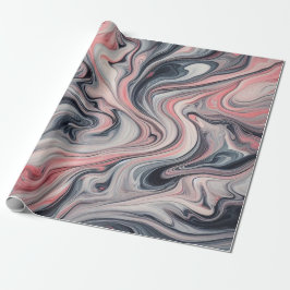 Papel De Presente Swirling Shades of Pink, Grey, and White