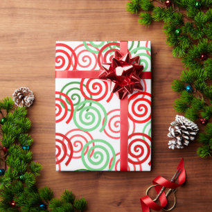 Papel De Presente Swirls de Natal