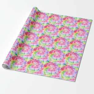 Papel De Presente Swirls De Verão: Padrões De Tie-Dye Pastel