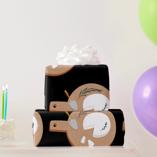 Papel De Presente Tábua de Queijos com Faca de Brie e Ervas (Criador carregado)