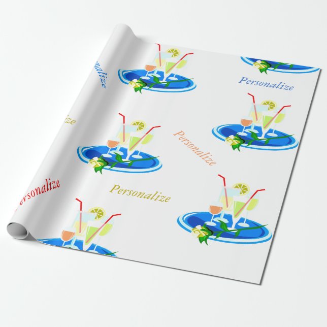 Papel De Presente Tabuleiro de Cocktail e Bebidas Cocktail Personali (Desenrolado)