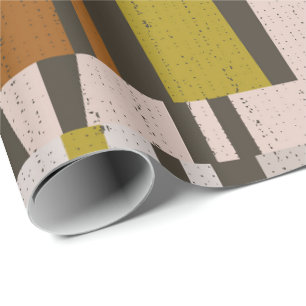 Papel De Presente tabuleiro xadrez riscado multicolorido desenhado à