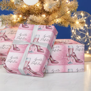 Papel De Presente Taça de Champanhe Rosa Envelhecida à Perfeição Ani