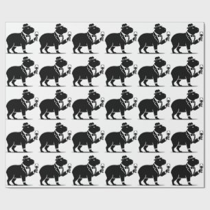 Papel De Presente Tacaça de Vinho Capivara Engraçada Minimalista Mod