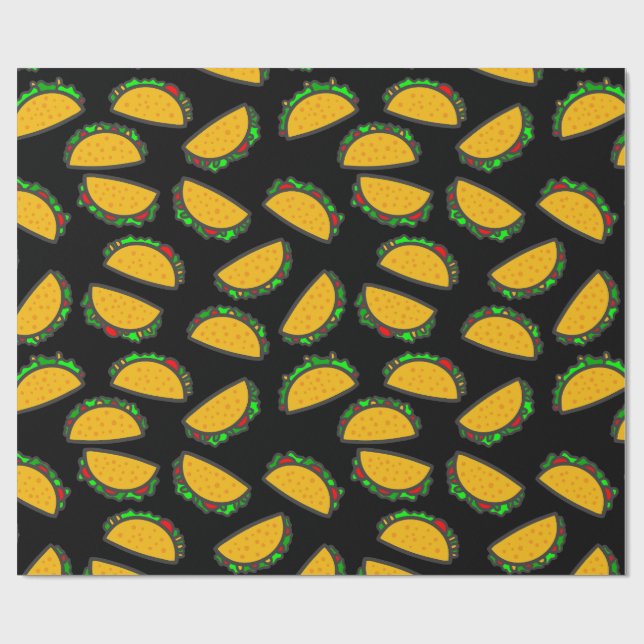 Papel De Presente taco preto texmex terça-feira comida mexicana (Aberto)