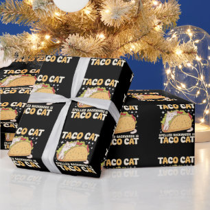 Papel De Presente Tacocat Escrito ao Contrário Taco Cat Mexicano