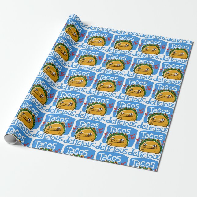 Papel De Presente tacos delicioso estilo cartoon ilustração engraçad (Desenrolado)