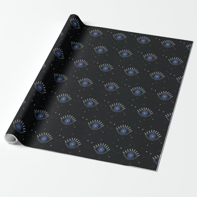 Papel De Presente Talismã étnico de proteção para olho azul (Desenrolado)