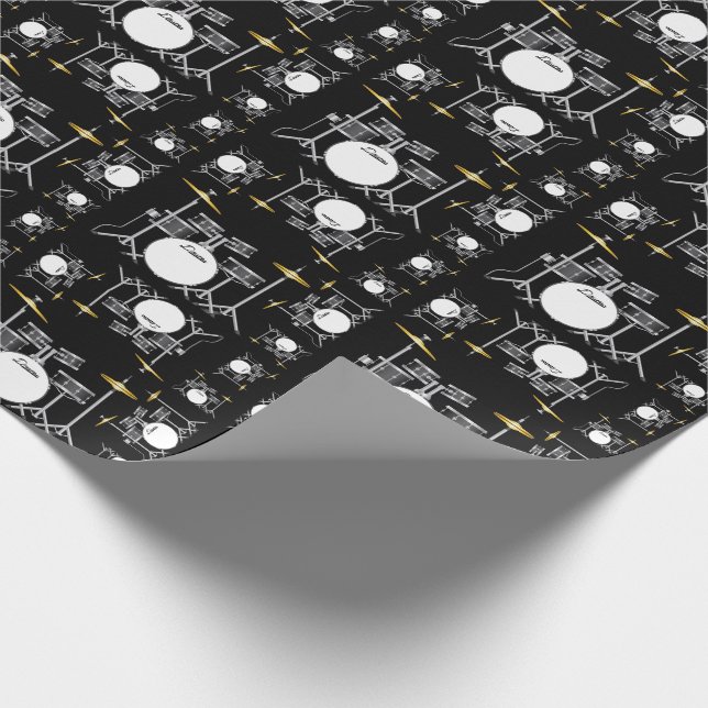 Papel De Presente Tambor Set Drummer Banda Professora Músico (Ponta)