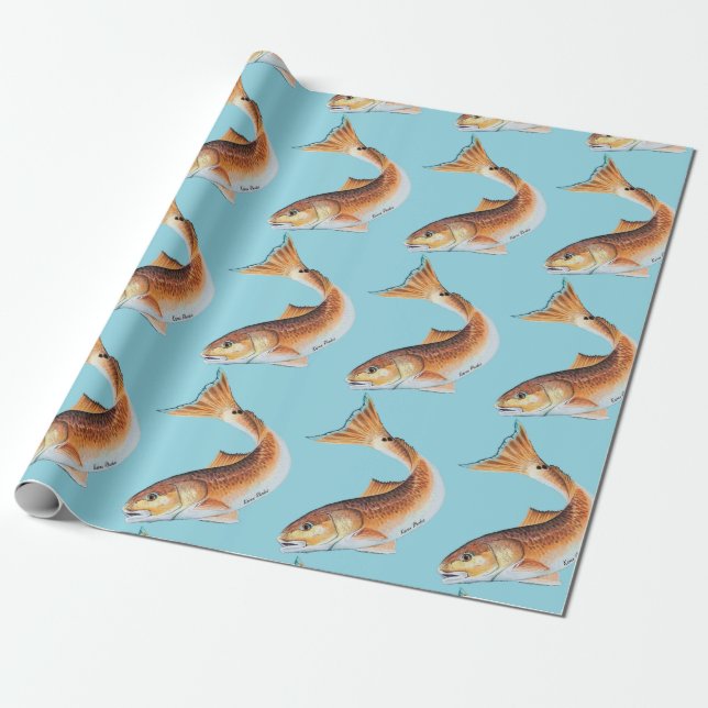 Papel De Presente Tambor vermelho no azul (Desenrolado)